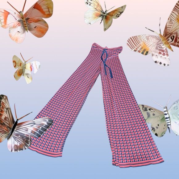 ZARA  WOMAN HIGH WAIST STRIPED KNIT TROUSERS WIDE LEG PANT S-1957/010 SALE - Picture 1 of 11